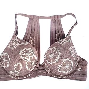 VS PINK 34D Lightly Lined Demi Floral Lace